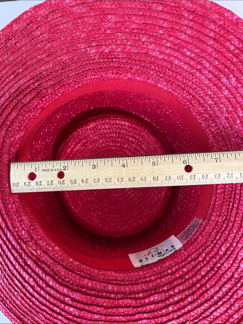Betmar Red Banded Straw Hat with Bow Detail - Picture 5 of 5